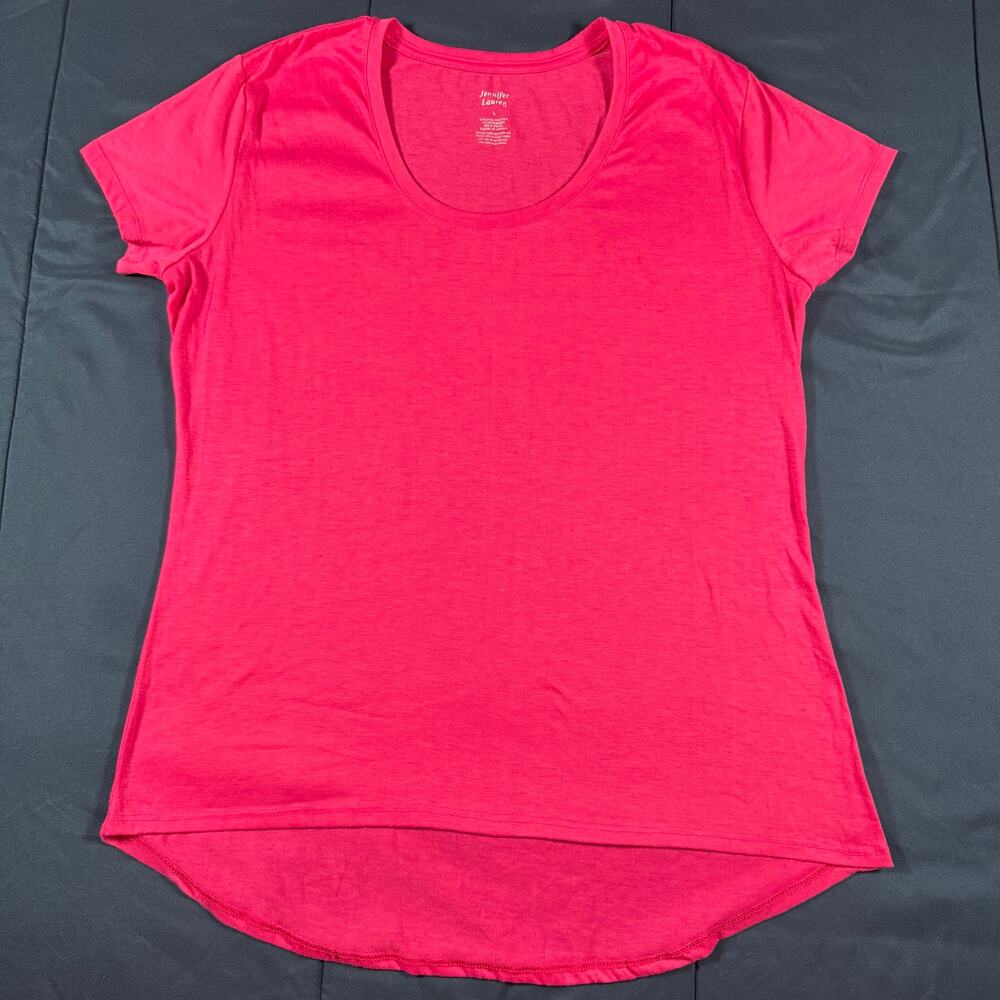 Jennifer Lauren Bright Pink High Low Tunic Top Women’s Large